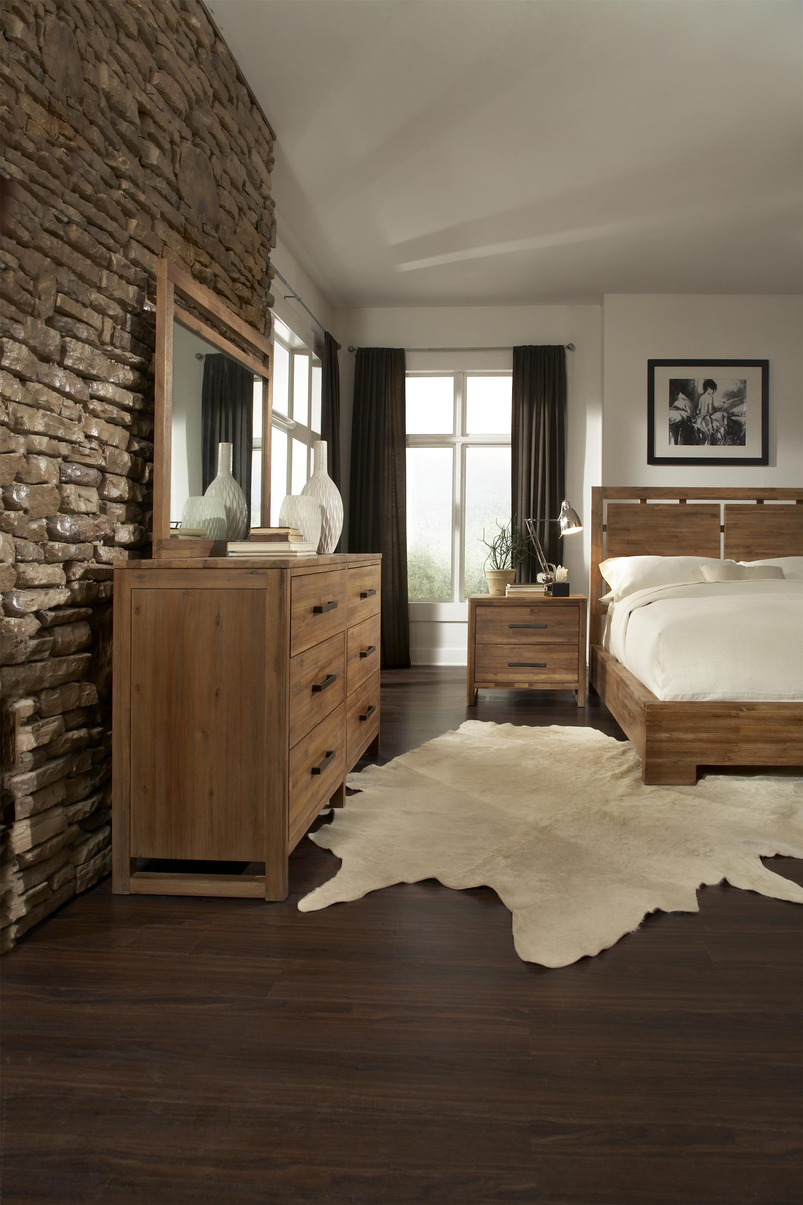 Cresent Fine Furniture Waverly TwoDrawer Modern Rustic Nightstand with BuiltIn Power Strip